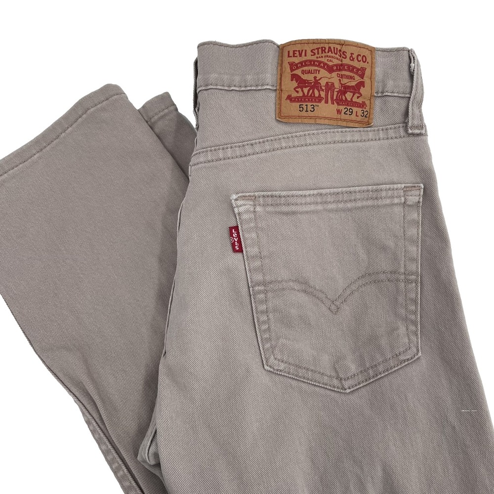 LEVI'S 513 Men's Size 29x32 Beige Slim Straight Stretch Denim Jeans